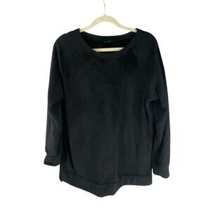 32 Degree Fleece Crew Neck Pullover Sweatshirt M Black Cozy Warm Lounge Top